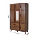 Ver imagem 4 de Guarda-roupa Solteiro Ceará 7 Portas 2 Gavetas 2 Prateleiras com Espelho Imbuia Natural - Rodmóveis