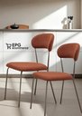 Ver imagem 1 de Conjunto 4 Cadeiras Jantar Moderna Design Lançamento:terracota/champagne Linho