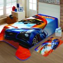 Ver imagem 1 de Cobertor Infantil Mattel Hot Wheels Pista Poliéster Microfibra Jolitex 1,50mx2,00m