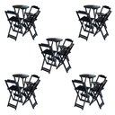 Ver imagem 1 de Kit 5 Jogos de Mesa Bistrô de Madeira Dobrável com 3 Banquetas - Preto