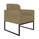 Ver imagem 6 de Kit Namoradeira e 1 Poltrona Decorativa Base Industrial Preta Maressa S12 Suede Marrom Rato - Ibiza