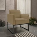 Ver imagem 7 de Kit Namoradeira e 1 Poltrona Decorativa Base Industrial Preta Maressa S12 Suede Marrom Rato - Ibiza