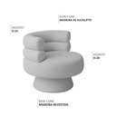 Ver imagem 3 de Poltrona Orgânica Mabel Base Fixa Bouclé Cinza Claro - Nexta Casa