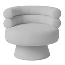 Ver imagem 1 de Poltrona Orgânica Mabel Base Fixa Bouclé Cinza Claro - Nexta Casa