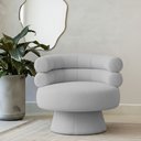 Ver imagem 2 de Poltrona Orgânica Mabel Base Fixa Bouclé Cinza Claro - Nexta Casa