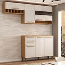 Ver imagem 6 de Cozinha Compacta Nottes 7 Portas 2 Gavetas 100% Mdf com Vidro Amêndoa/off White - Panorama Móveis