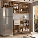 Ver imagem 2 de Cozinha Compacta Nottes 7 Portas 2 Gavetas 100% Mdf com Vidro Amêndoa/off White - Panorama Móveis