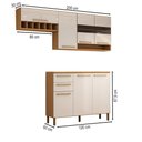 Ver imagem 4 de Cozinha Compacta Nottes 7 Portas 2 Gavetas 100% Mdf com Vidro Amêndoa/off White - Panorama Móveis