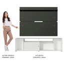 Ver imagem 6 de Rack Madesa Cancun e Painel para TV até 65 Polegadas Branco/Preto 098N Cor:Branco/Preto