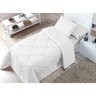 Kit Edredom Branco Solteiro Dupla Face Aconchego 4 Peças com Lençol de Baixo - 2