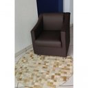 Ver imagem 3 de Kit 3 Poltronas Sofia Decorativa para Recepção Marrom Corino
