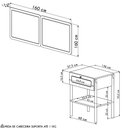 Ver imagem 4 de Cabeceira Casal e Queen com 2 Mesas Laterais Arlo A10 Nero/preto - Mpozenato