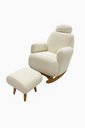 Ver imagem 3 de Poltrona Decorativa Amamentação Aurora Balanço Boucle + Puff: Off