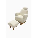 Ver imagem 3 de Poltrona Decorativa Amamentação Aurora Balanço Boucle + Puff: Off