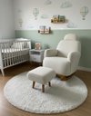 Ver imagem 1 de Poltrona Decorativa Amamentação Aurora Balanço Boucle + Puff: Off