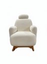 Ver imagem 2 de Poltrona Decorativa Amamentação Aurora Balanço Boucle + Puff: Off