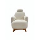 Ver imagem 2 de Poltrona Decorativa Amamentação Aurora Balanço Boucle + Puff: Off
