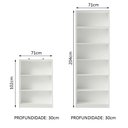 Ver imagem 4 de Kit Madesa Estante Livreiro 6908 + Estante Livreiro 6907 Branco Cor:Branco