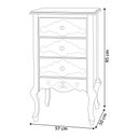 Ver imagem 2 de Mesa de Cabeceira Decorativa Zahra 3 Gavetas Branco/Imbuía - Gran Belo