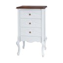 Ver imagem 1 de Mesa de Cabeceira Decorativa Zahra 3 Gavetas Branco/Imbuía - Gran Belo