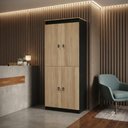 Ver imagem 5 de Armário Locker 4 Portas com Chave para Vestiário 60x160cm ME4204 Amêndoa/Preto Tecnomobili