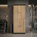 Ver imagem 2 de Armário Locker 4 Portas com Chave para Vestiário 60x160cm ME4204 Amêndoa/Preto Tecnomobili