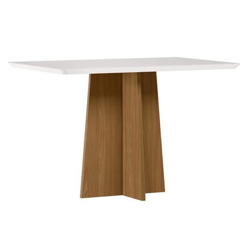 Mesa de Jantar Retangular 120cm 4 Lugares Zuma Ypê/Off N02 - Mpozenato