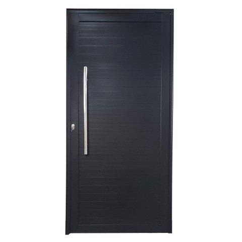Porta Pivotante com Puxador Alumínio Preto Linha Roma:Direita/ 210 x 100