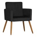 Ver imagem 2 de Kit 4 Poltrona Cadeira Decorativa Beatriz Suede Preto para Escritório Sala de Estar Recepção Quarto
