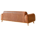 Ver imagem 4 de Sofá Living Átila Couro Ecológico Caramelo, 2,50 Metros, Design Retrô.