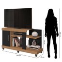 Ver imagem 4 de Rack para Tv até 42 Polegadas 1 Porta 2 Nichos Aurora Nature/grafite Perolizado