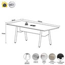 Ver imagem 4 de Mesa de Reunião Retangular Moderno sem Gavetas MDP 200cm Cinza com Preto F5 Office
