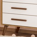Ver imagem 4 de Cômoda Sap. 1porta 4 Gavetas Q Encanto Retrô Freijo Toq/branco Acetinado - Montanaris Decor
