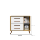 Ver imagem 3 de Cômoda Sap. 1porta 4 Gavetas Q Encanto Retrô Freijo Toq/branco Acetinado - Montanaris Decor