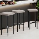 Ver imagem 4 de Banqueta Alta Bar Cozinha Sala de Jantar Preto Stella L02 Bouclê Creme - Lyam Decor