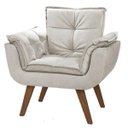 Ver imagem 2 de Kit 2 Poltronas Cadeira Decorativas Opala Suede Bege