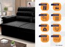 Ver imagem 2 de Sofá Retrátil Reclinável 2 Lugares com Molas 1,80m Quantum Suede Velut Preto - King House