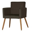 Ver imagem 2 de Kit 6 Poltrona Beatriz Pés Palito Suede Marrom Recepção Sala de Estar Escritório Quarto - Bela Móvei