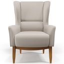 Ver imagem 3 de Poltrona Decorativa Fixa Base de Madeira Milena D02 Linho Cru B-443 - Lyam Decor
