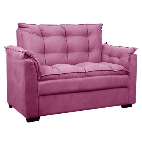 Sofá 2 Lugares Confortável Pequeno 140cm Small Cores Herrero Cor:Rosa