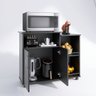 Balcão Multimóveis para Forno e Microondas Preto com Fruteira Ajl Store Armario Cozinha Black - 3