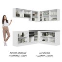 Ver imagem 6 de Armário de Cozinha Completa de Canto 100% MDF 389cm Branco/Preto Acordes Madesa 02