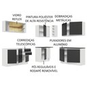 Ver imagem 5 de Armário de Cozinha Completa de Canto 100% MDF 389cm Branco/Preto Acordes Madesa 02