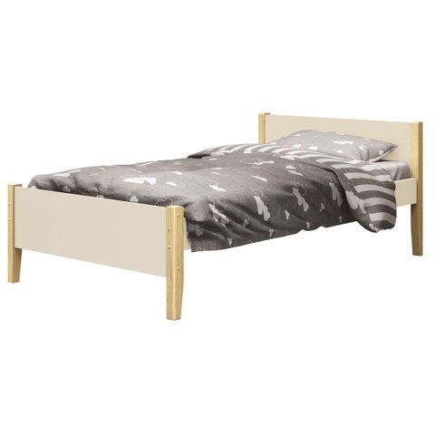 Cama Babá Solteiro Simba Areia Fosco com Natural - Reller