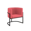 Ver imagem 1 de Poltrona Cadeira Decorativa Lua Recepção Base de Ferro Black Cor:rosa