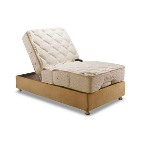 Cama Box Reclinável Solteirão: Colchão c/Massagem Herval MH 1430 + Box Regulável(101x203x52)