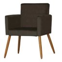 Ver imagem 1 de Poltrona Cadeira Decorativa Beatriz Suede Marrom para Escritório Sala de Estar Recepção Quarto Pés P