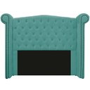 Ver imagem 2 de Kit Cabeceira 90 cm Suede + Calçadeira Madrid Azul Tiffany