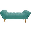 Ver imagem 5 de Kit Cabeceira 90 cm Suede + Calçadeira Madrid Azul Tiffany