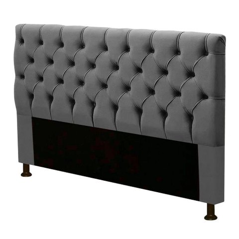 Cabeceira Cama Box Casal Cristal 140cm Suede Cinza - Abmaza